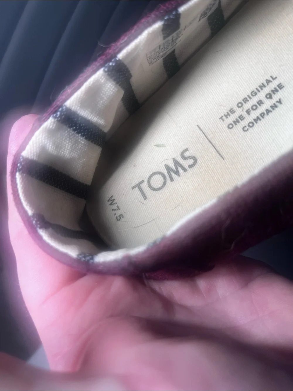 TOMS Women’s Classic Slip-On Shoes - Burgundy